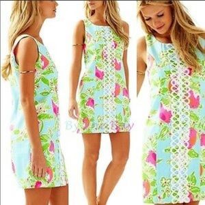 Lilly Pulitzer Pink Lemonade Cathy Shift Dress 16 EUC